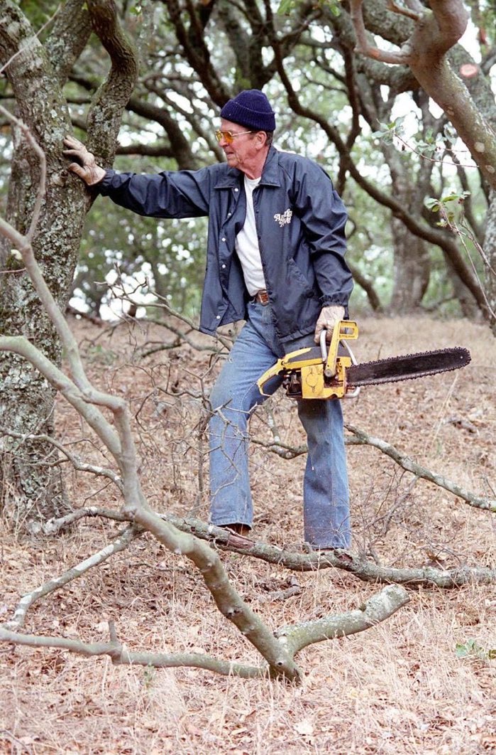 Super70sSports's tweet photo. “President Reagan, you just brought the Soviet Union to its knees. What’s next?”

“I think I just want to go out in the woods now and cut down some goddamn trees.” https://t.co/iNTFM15bQs