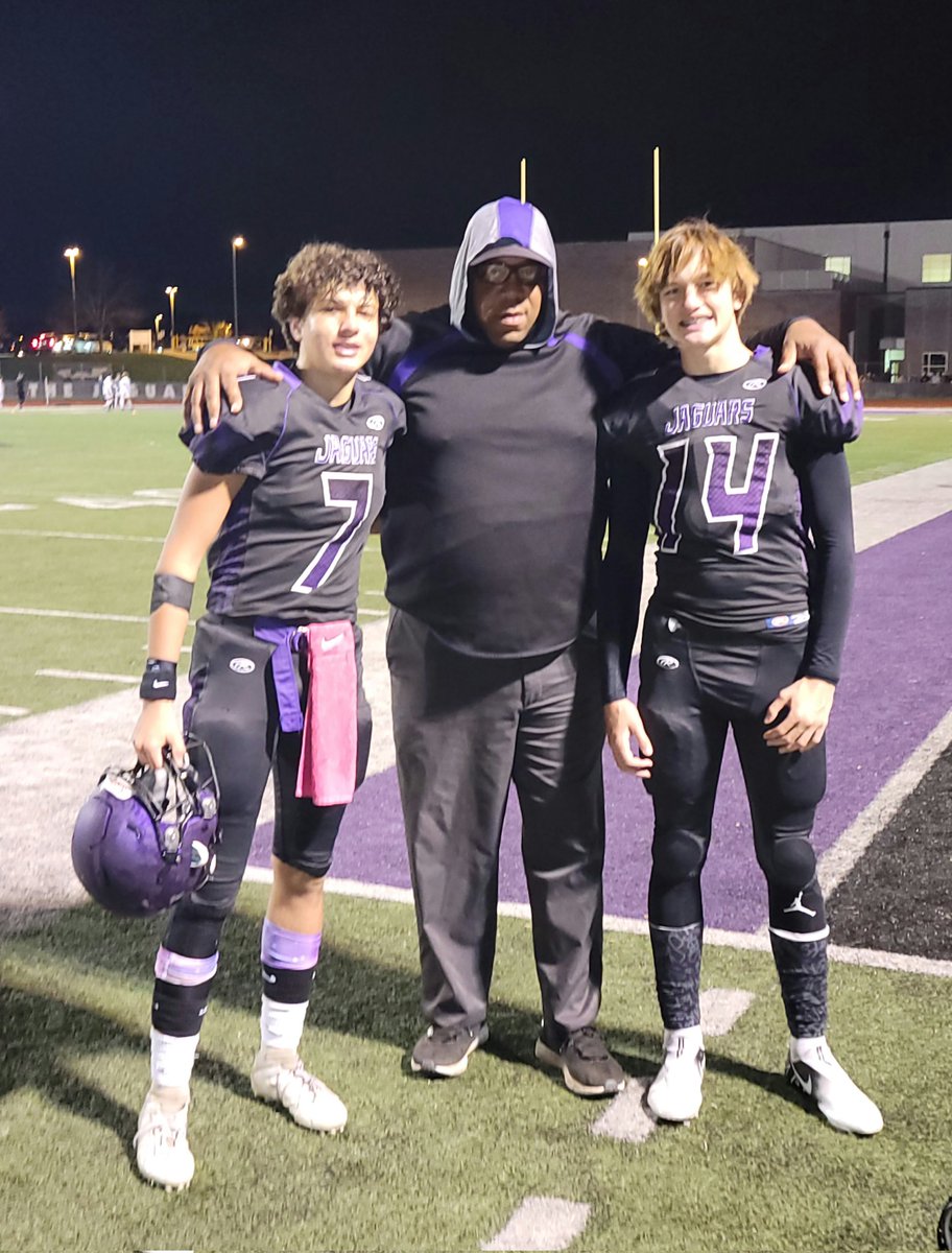 thecoach28's tweet photo. Who says we don't have QB @Carsontuck1 @Razzy_ATH14 stepped up handled the QB position leading the @FZWFootball9 to a 7-2 record. Wrapping up w/ a win over Jeff City. These 2 also played WR &amp; RB and played a key roll on our defense. Both had great seasons. Great job #JagNation https://t.co/8LUstPQeUn