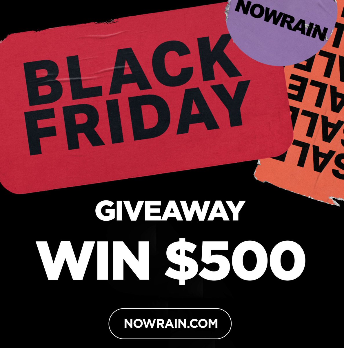 NowrainOfficial's tweet photo. #NOWRAINBlackFriday GIVEAWAY ✨ 
Only 1 month to go before #BlackFriday! NOWRAIN are giving away total $500 in prizes! Tapping into our IG page @nowrain_official to WIN the gifts.
👉 https://t.co/CgybstZTDv https://t.co/pwbnI3VpkG