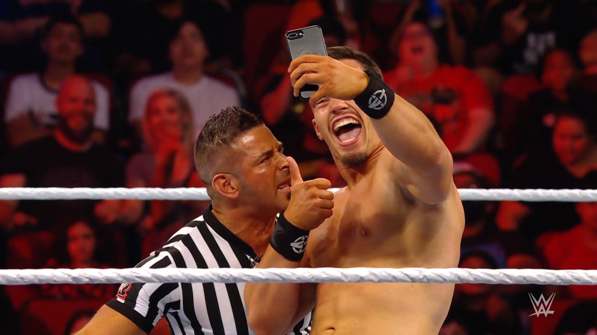 WWE on Twitter "WWERaw Official Rod Zapata wants NO PART of austintheory1's selfie! 📸…
