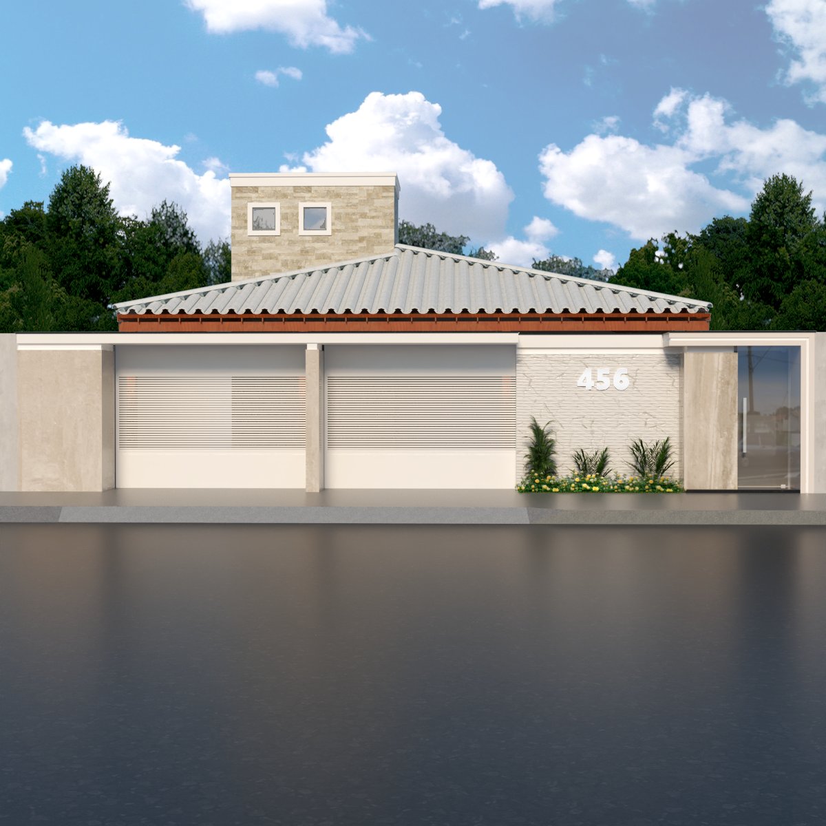 arquitempo's tweet photo. Nova fachada realizada com revestimento em porcelanato. #fachadas #arquitetura #render #vray https://t.co/q7Y8TTN9j8
