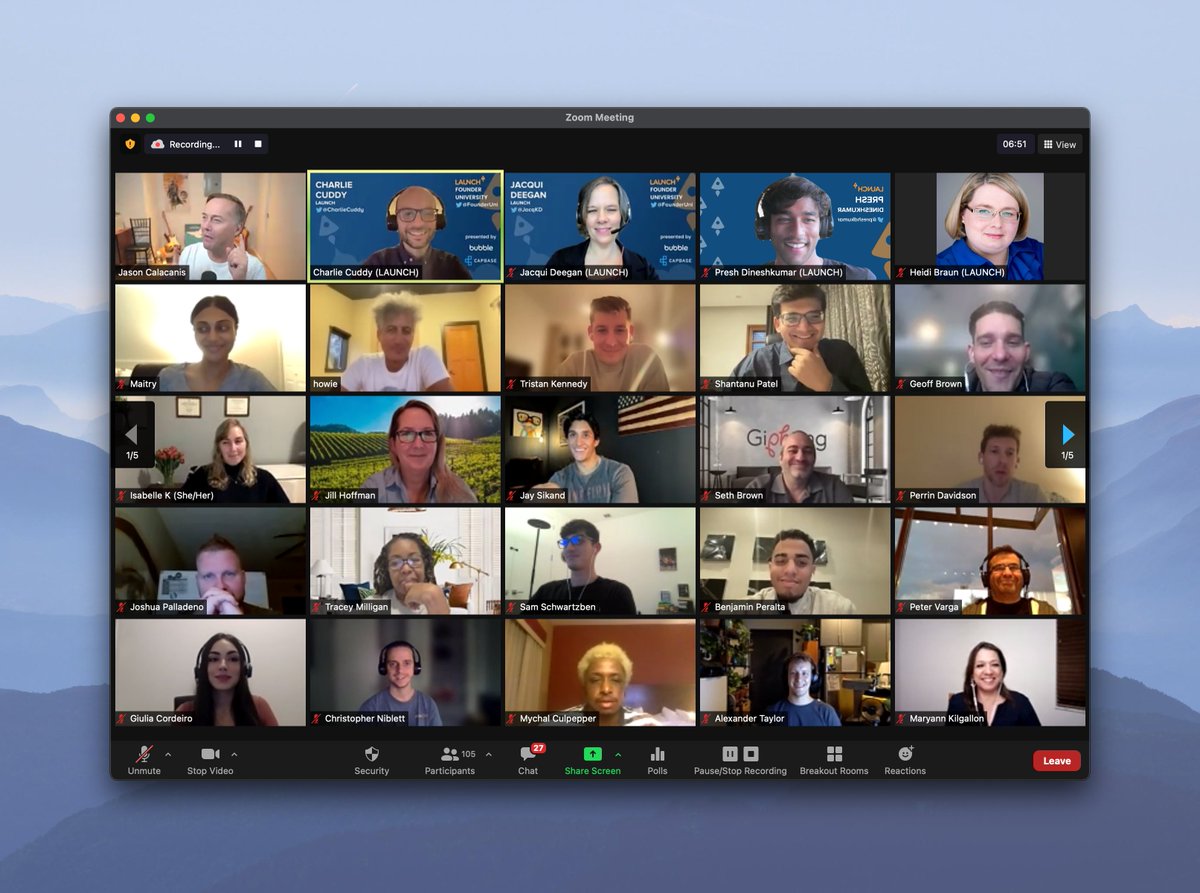 Kicked off our first <a href="/FounderUni/">Founder University</a> 12-week course today!

Congrats to the 100 folks that were selected... let's build 🏗🦄

Learn more: course.founder.university