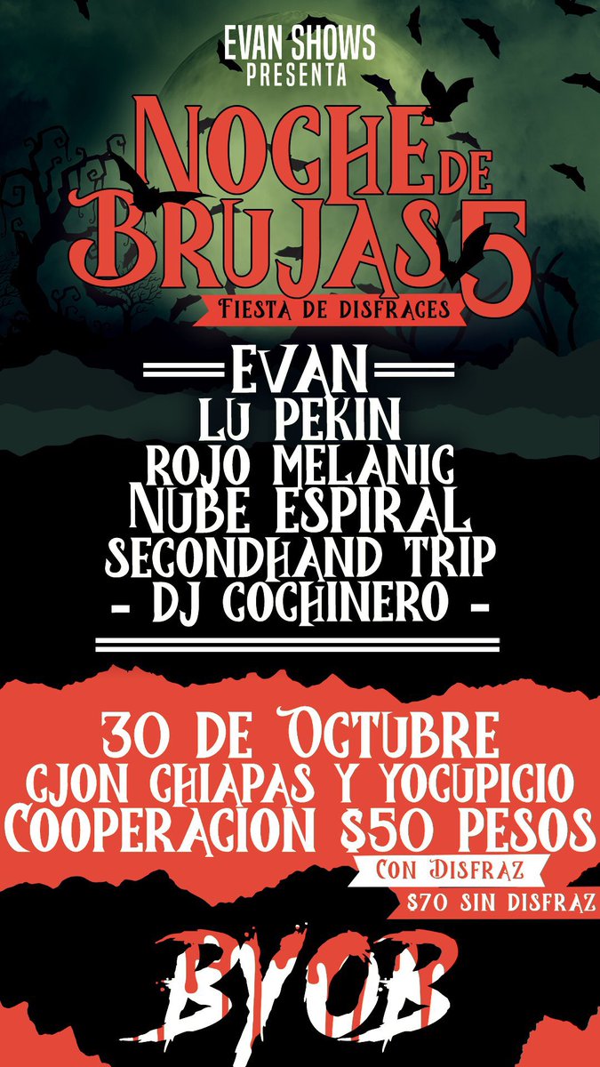 Amixes, vayan a ver a la banda tocar a la ✨noche de brujas ✨ 
Se pondrá cool, es fiesta de disfraces pa que se vayan preparando, buena música y buen cotorreo 🍻🎶
Compartaaaaan 💖