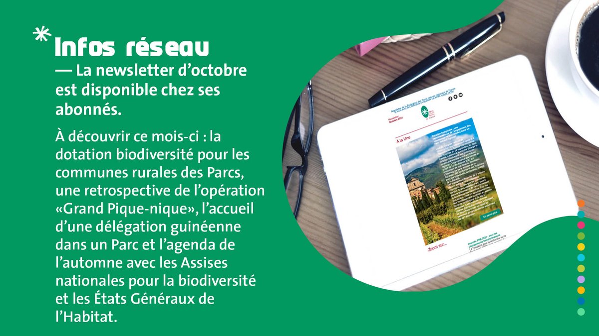 📩 La newsletter de la <a href="/FederationPNR/">Fédération des Parcs</a> vous présente les actualités de l'automne du réseau des Parcs. À la une : la dotation biodiversité élargie aux communes rurales adhérentes à un Parc naturel régional. 
À découvrir ➡️ bit.ly/2ZnEQEX