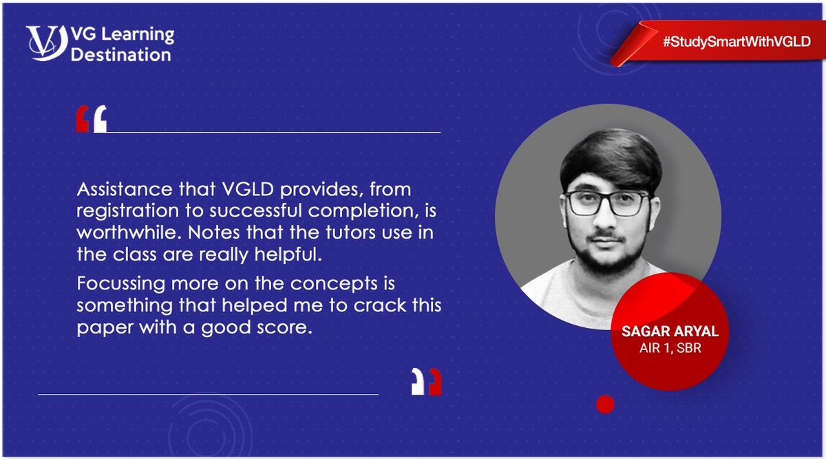VGClasses's tweet photo. Happy student post!
Our ACCA student Sagar Aryal, who scored AIR 1 in SBR exam talks about the difference that joining #VGLD made to his #ACCA preparation.
Know more about ACCA at https://t.co/OgwTNQb1v8
#ProudVGLDians #CAVinodGupta #StudySmartWithVGLD #accounting #finance https://t.co/AQPmL00fcS