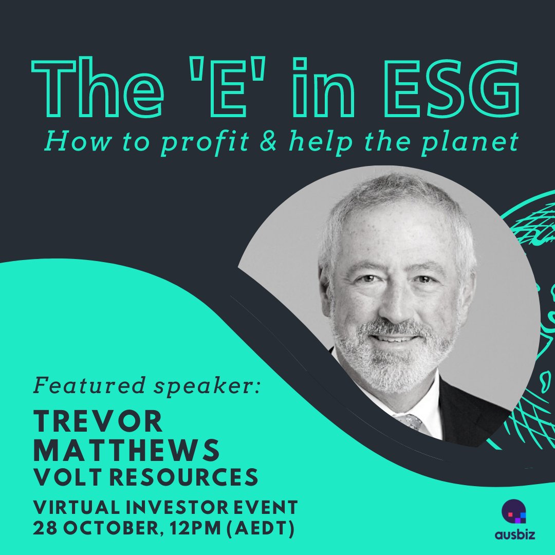 asxvolt's tweet image. #asxvolt 
Trevor Matthews will be one of the speakers at Ausbiz's upcoming ESG Event on 28th October.   
To register, please click on the link below.

$VRC #ESG #naturalgraphite #sphericalgraphite #graphiteproducerineurope #batteryanodematerial

ausbiz.co/ESGEvent