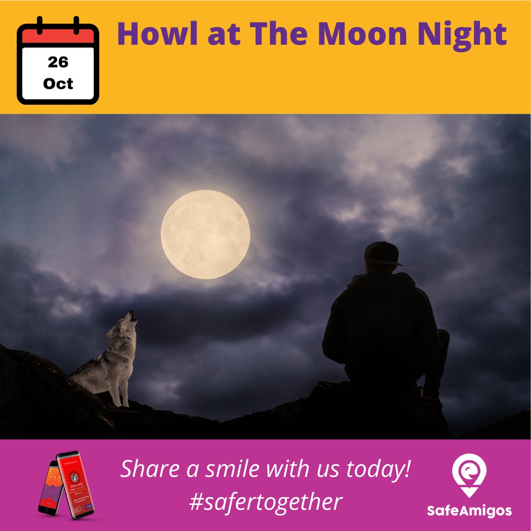 safeamigos's tweet photo. Oct 26 - Our favourite fun holiday is:

Howl at the Moon Night
.
.
.
#safertogether #safeamigos
#howlatthemoonnight https://t.co/siQPXYgot7