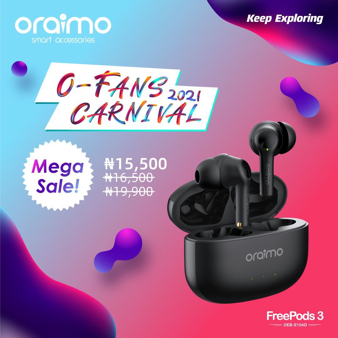 oraimomate's tweet photo. O-Fans Carnival-ing!🔥🔥
Enjoy a super clear voice with the smart ENC feature of oraimo #FreePods3. 💚Shop now and enjoy special exciting offers at the #OFansCarnival Mega sale!💥 Place an order and get a Gift!🎁
🛒Click the link grab it now:https://t.co/XtCAo8P1qr https://t.co/OVW0HAmCv5