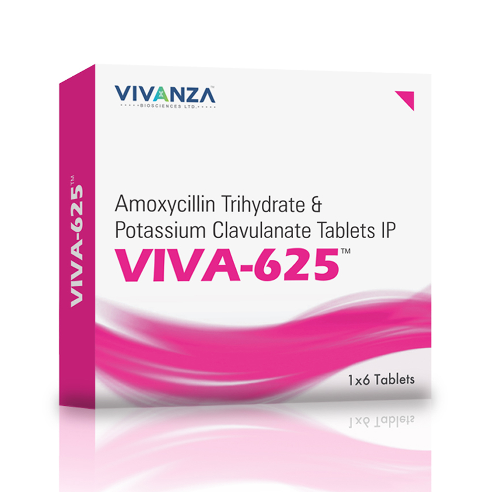 VivanzaB's tweet photo. Viva-625 
Amoxycillin Trihydrate &amp; Potassium clavulanate Tablets IP
#amoxycillin #potassium https://t.co/ab0G2QoljZ