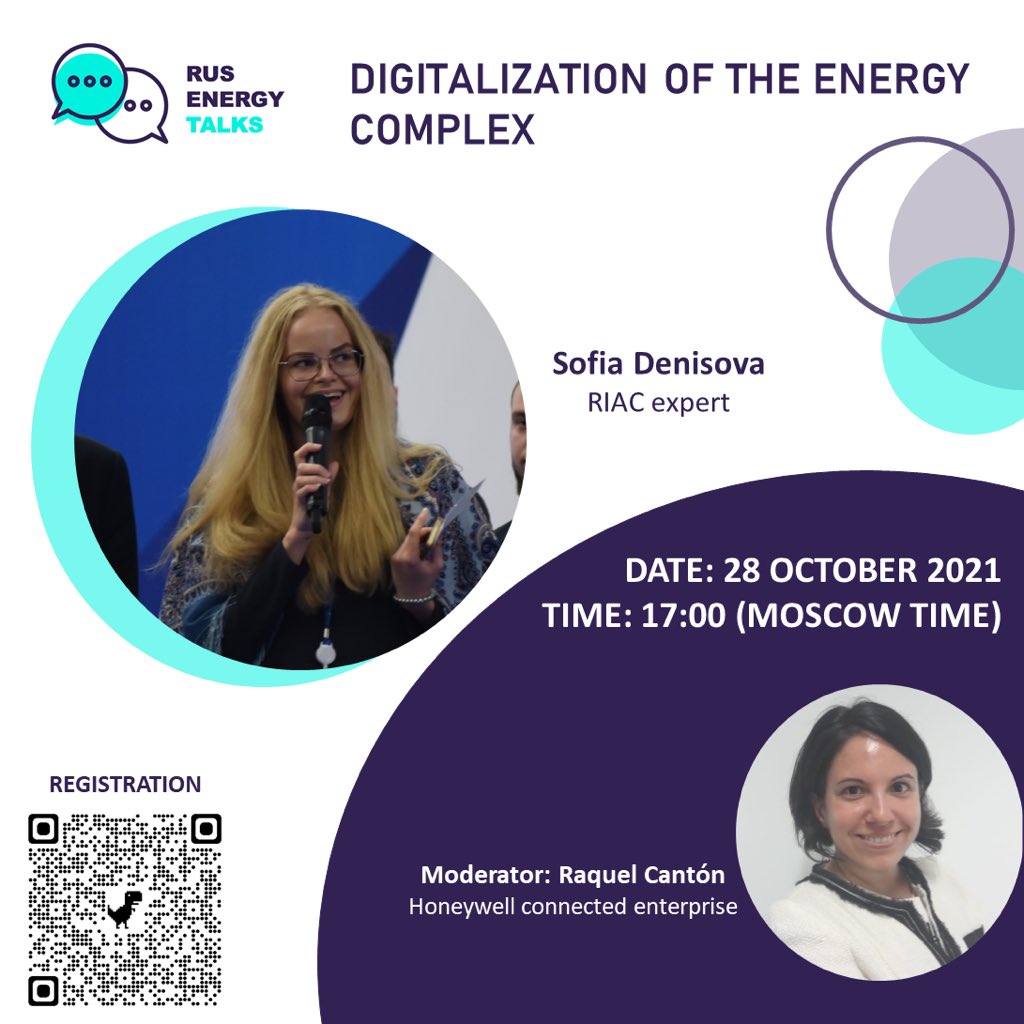 THE SIXTH DISCUSSION IN SERIES OF RUS ENERGY TALKS 
 
Dear friends! On October 28 at 17:00 the 6th discussion in the series of RUS ENERGY TALKS project will be held on the topic “Digitalization of the energy complex”…facebook.com/15645707110819…