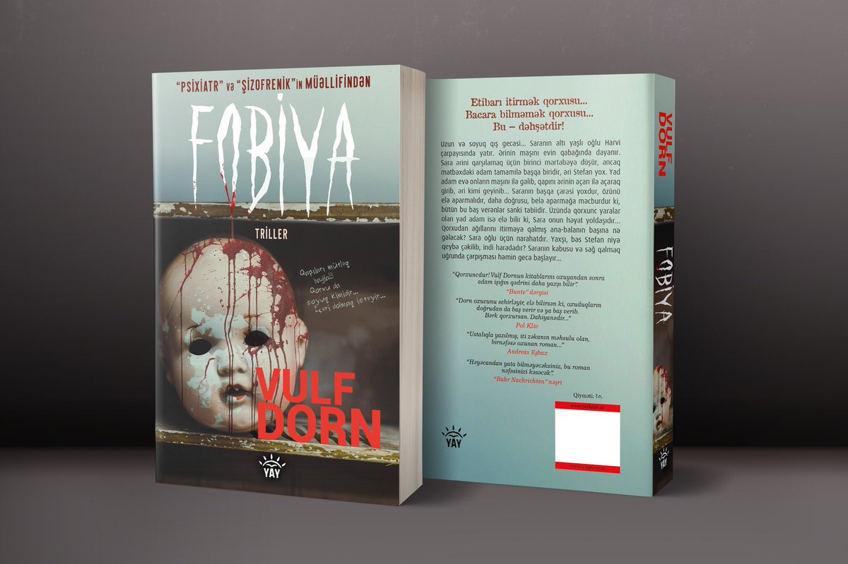 WulfDorn's tweet photo. Dear friends in Azerbaijan, FOBIYA is in stores now. Come to London with Mark Behrendt and meet Sarah Bridgewater, whose life has turned into a surreal nightmare. Because fear has a home …
#yaykitab #fobiya #phobia #fobi #thriller #markbehrendt https://t.co/Pmiy5xeCX6