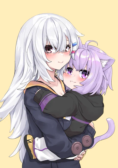 猫又おかゆと神岡ちろる親子( ˘ω˘ )
#絵かゆ #猫又おかゆ 
