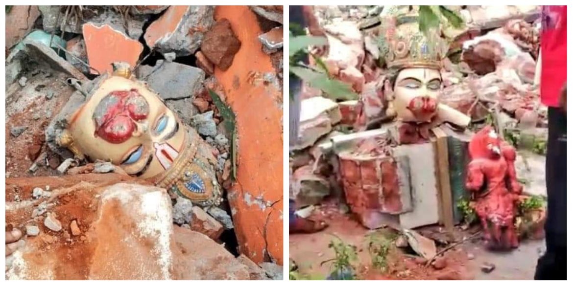 devanshshah_'s tweet photo. Anti-Hindu criminals (Still roaming freely) in Andhra Pradesh have vandalised Idols & busts in temples.
Now, the Propogandist CM @ysjagan & his Cohorts have legitimised the #TempleDestructionInAP
I stand against the destruction of Neelamani Durga Devi Mandir in #PathaPatnam https://t.co/Mi9yqI2gia
