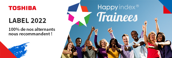 ⭐Toshiba est heureux d'annoncer l'obtention du label #HappyTrainees pour l’année 2022. Ce label nous permet de recueillir les ressentis de nos stagiaires et alternants sur leurs conditions de travail et leurs cursus chez Toshiba !