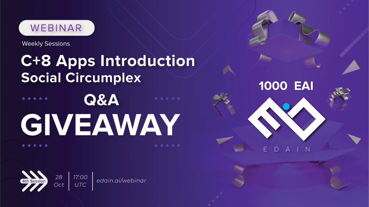 edainsw's tweet image. 🏆Want to win 1000 #EAI for sharing your curiosity? 

📝Complete this form in order to enter the Q&amp;amp;A session at the end of our 4th webinar and ask away anything you’d like to know about Edain: bit.ly/3jEIb9n

#EdainWebinarSeries #JoinTheKnowledgeRevolution
