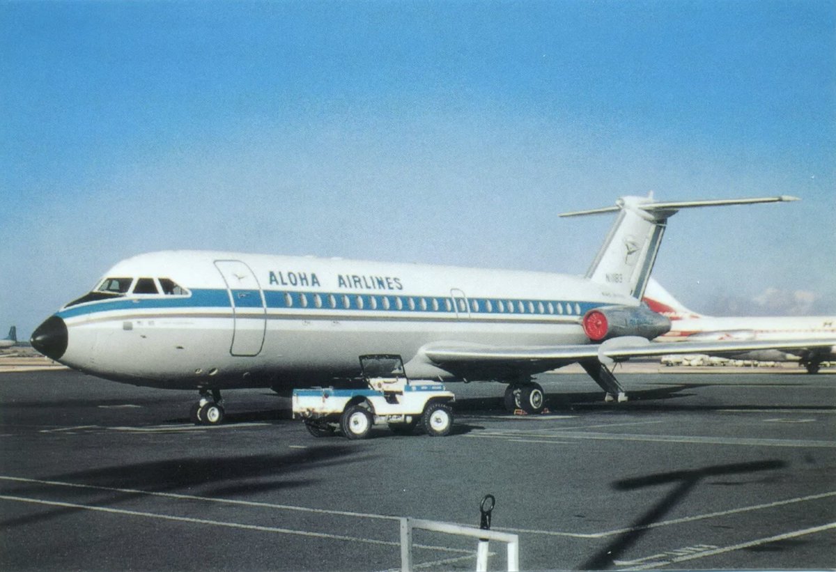 AirlineRetro's tweet photo. Aloha Airlines BAC-111 circa 1968. https://t.co/mAWPZD97Y1