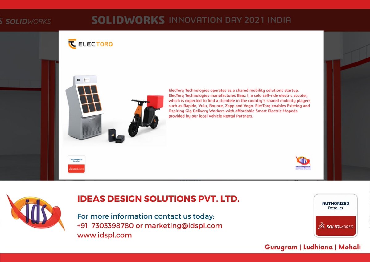 idspl's tweet photo. IDSPL Customer Product Showcase!
#Idspl #SWX2022 #SOLIDWORKS #VirtualEvent #SOLIDWORKS2022 #3DEXPERIENCEWorks #CloudCompanion #3DSIndia #InnovationDay https://t.co/V9QJbaPIJy