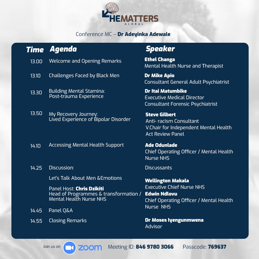 HemattersG's tweet photo. You are invited to He Matters Global Conference, we look forward to seeing you there, please RT @wmakala @ItaiMatumbike @adelaid95751421 @ChrisDzikiti1 @EdwinCCN @Docbeecee @ProfKunoz @ZimHealthUK @RukwezaChica @LNyamapfeka @ArthurMarara @stevegilbertobe https://t.co/nuKZU0ZlPN