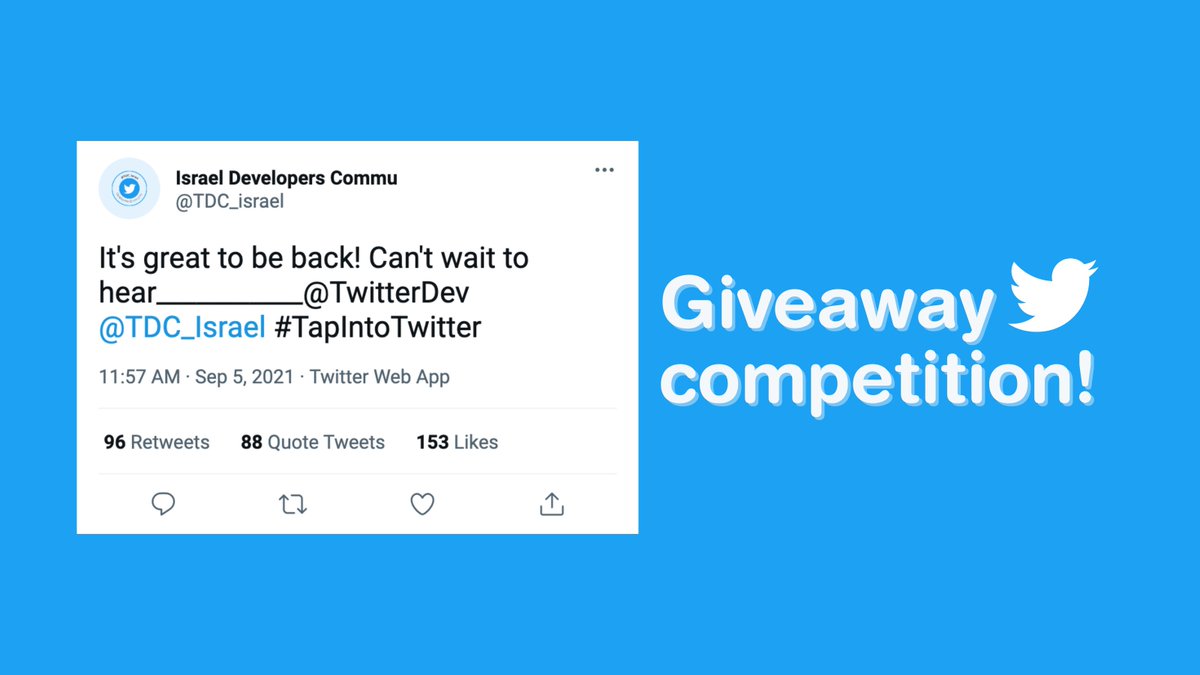 TDC_israel's tweet photo. Giveaway competition! 
Tomorrow at 4pm we are meeting again for the upcoming online event: Handling Twitter-scale data. 
The first 20 people who share the following tweet will receive a $10 Amazon gift card. 
Complete the tweet below for a chance to WIN >> https://t.co/RPbjMPi2XB https://t.co/OKN044evKj