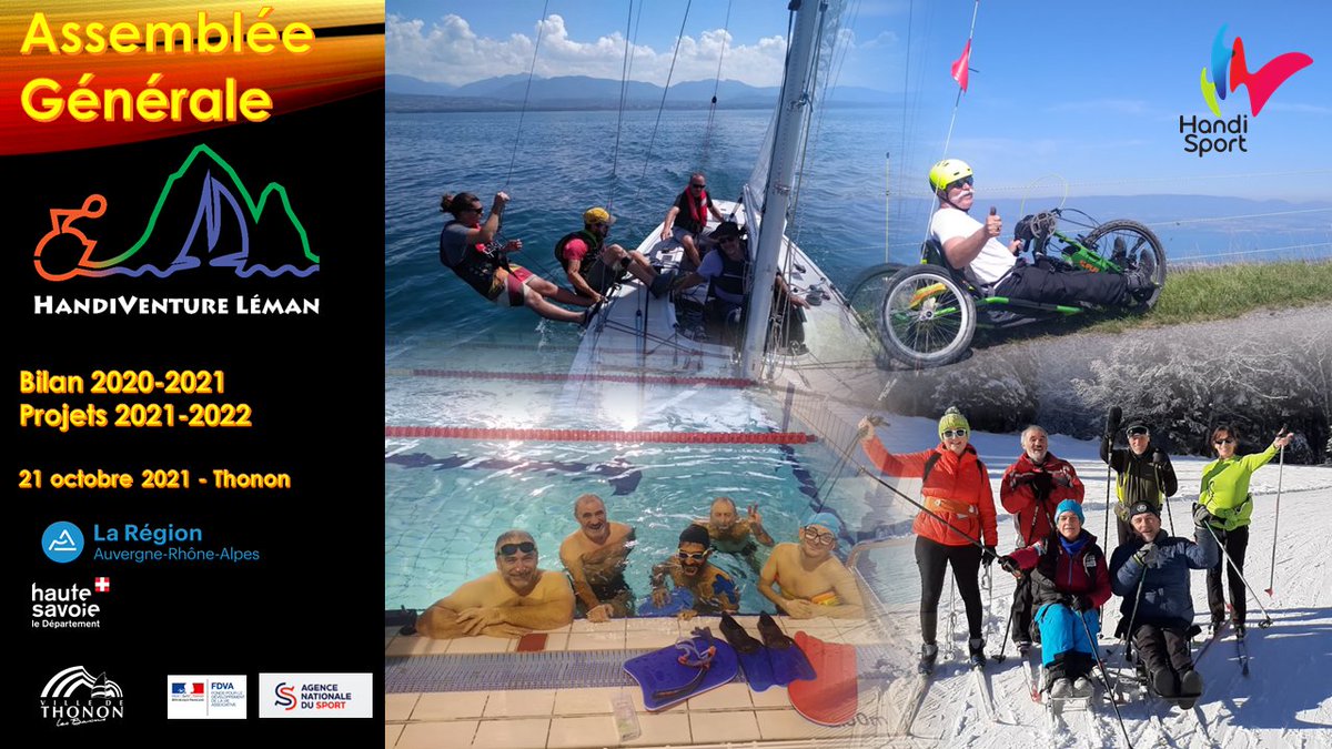 handiventure's tweet photo. AG @handiventure. Moment précieux de la vie associative, l'occasion de faire le bilan annuel des activités (natation, voile, vélo, ski de fond) , de remercier nos fidèles partenaires institutionnels et privés, d'évoquer les projets et de discuter avec les élus #Handisport #Thonon https://t.co/FOXyPS5ffD