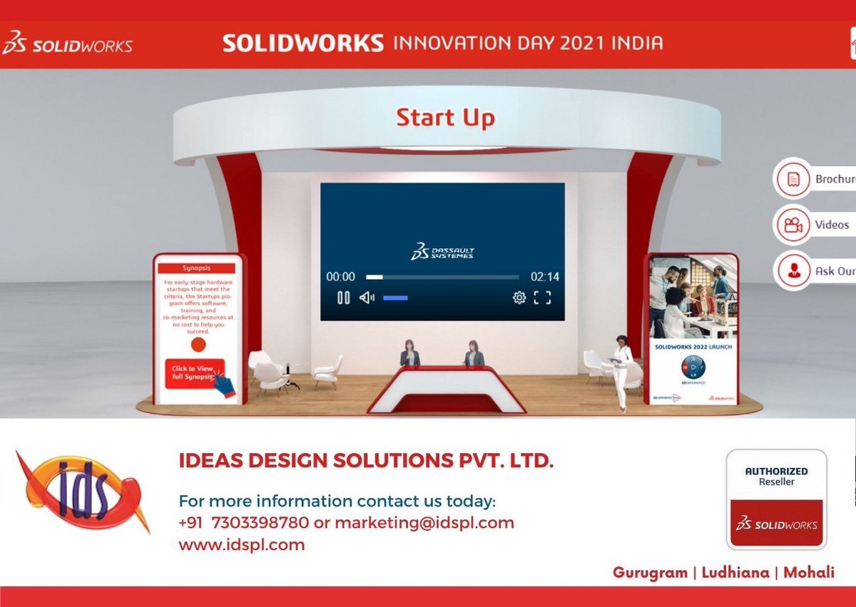 IdsplE's tweet photo. Have you checked out the " Start up" booth yet ?

#Idspl #idsplEducation  #SWX2022 #SOLIDWORKS #VirtualEvent #SOLIDWORKS2022 #3DEXPERIENCEWorks #CloudCompanion #3DSIndia #InnovationDay @SOLIDWORKSIndia https://t.co/vMV0UsO3Xv