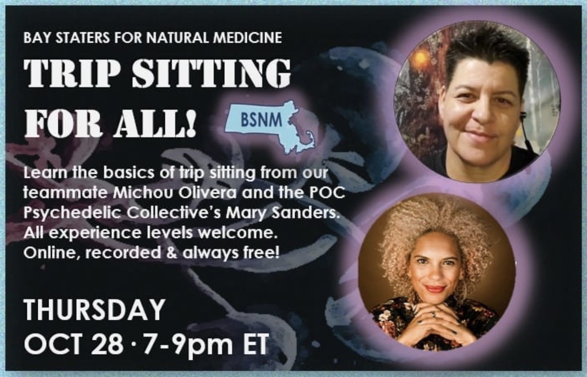 POCpsychedelics's tweet photo. Make sure you catch Mary Sanders and Bay Staters this Thursday, October 28, from 7-9pm ET for a free trip sitting training. Sign up here: https://t.co/MgPexOkuxc to RSVP!
#MarySanders #BlackWomenLead #POCPsychedelicCollective #TripSitting https://t.co/mNZl5O14uT