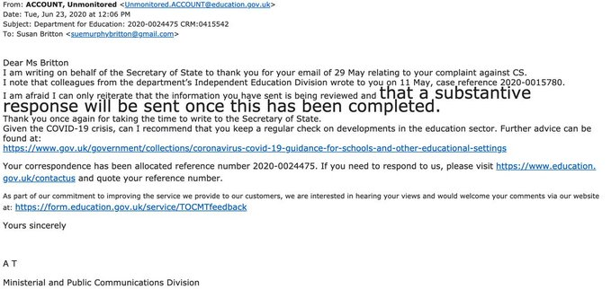 SUSANBR47706704's tweet photo. @mrsjugsy @GavinWilliamson @GavinWilliamson also took no visible action over apparent failure by #PeterMorris #virgin @CharterhouseSch to conduct @CRSChecks before making certain Board appointments! Why?#whereismarkpoole @iborganization @Ofstednews @nadhimzahawi @_PrivateSchools https://t.co/eqLxHKSPDQ