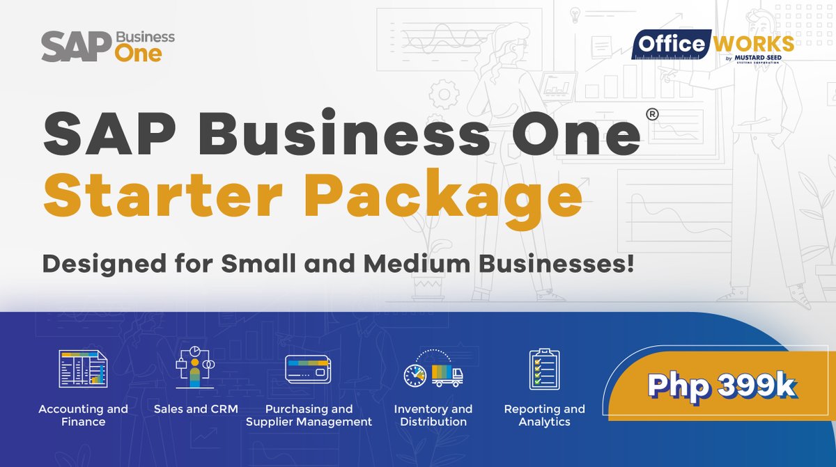 officeworks_ph's tweet photo. The SAP Business One starter package is designed to grow with you!

Shop online at OfficeWorks PH: https://t.co/35MTPT2BHg

For more info, CONTACT:
Catherine Erum
(02) 8535 7333 Loc. 326
63 999 783 8980
63 975 134 8815 
sales@officeworks.ph

#SAPBusinessOne #SAP #erpsolutions https://t.co/L0oojxsd8E