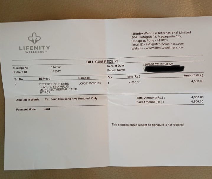 AartiSaran's tweet photo. @CSMIA_Official. @AAI_Official My old parents are boarding a flight to UAE. They were forced by authorities at airport and harassed to get RTPCR test again, even when the they had had negative report and also fully vaccinated. Even that is ok. But charging Rs.4500 per test, crazy https://t.co/jFl0DFDwjE