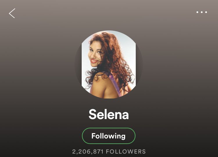 RT @SelenaQspotify: Selena Quintanilla (@SelenaLaLeyenda) has surpassed 2.2 million followers on Spotify. https://t.co/jeoAk3JDgb