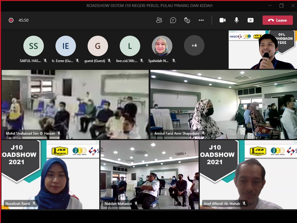 J10Jkr's tweet photo. 25 Oktober 2021: J10 Roadshow Zon Utara telah berlangsung secara bersemuka dan atas talian melalui Platform Microsoft TEAMS. Sesi ini telah dihadiri oleh pegawai-pegawai JKR dari tiga (3) negeri iaitu Perlis, Kedah dan Pulau Pinang. Terima kasih kepada semua pegawai yang terlibat https://t.co/jIWuNSnyOO