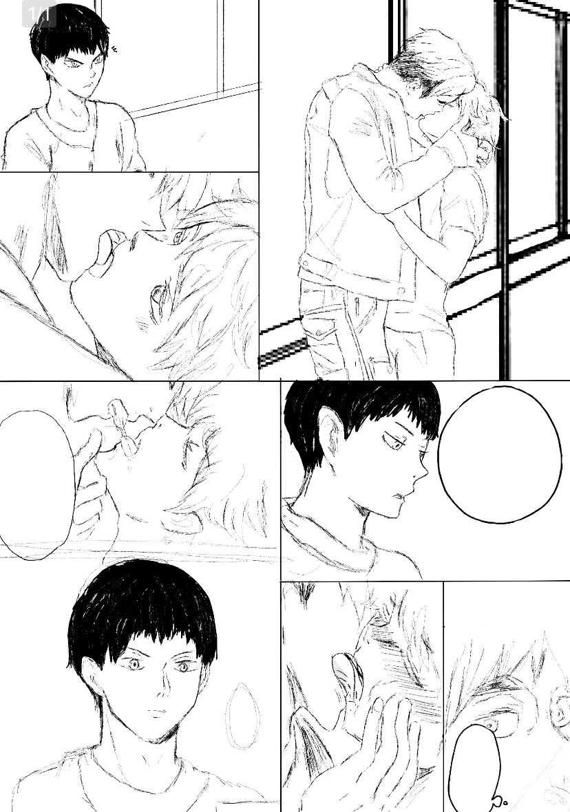 Yen_Mateo's tweet photo. Doodling on my small break… You can imagine the dialogue lol 

This has context I swear 😂 

Part 1 

#atsukagehina #kagehina #atsuhina #Haikyuu #fanart #volleyballdorks #austuff #hinatashoyo #kageyamatobio #atsumumiya https://t.co/gjyofkQ7UY