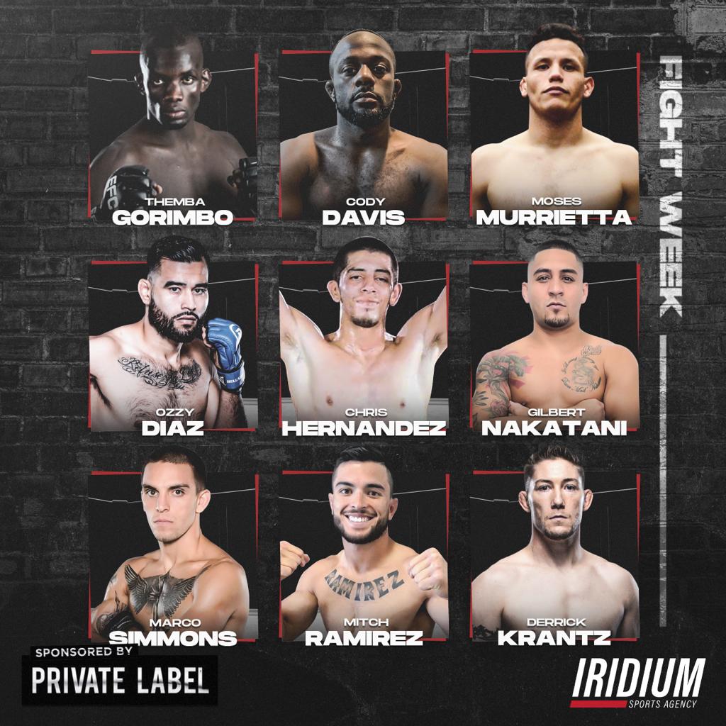 TeamIridiumISA's tweet photo. 🚨 It's Fight Week for 9️⃣ #TeamIridium killers 🚨 Go get what's yours, #CodyDavis, @Ozzy_DiazMMA, @TheAnswerMMA, #ChrisHermandez, @DRockKrantzMMA, @MosesMurrietta, #GilbertNakatani, @MitchRamirez92 &amp; @MarcoSimmons8 ✊🏽 #TheDarkside https://t.co/9FZESpMC05