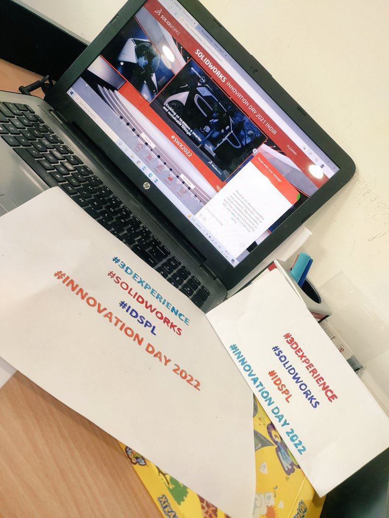 Navu249's tweet photo. #Idspl #SWX2022 #SOLIDWORKS #VirtualEvent #SOLIDWORKS2022 #3DEXPERIENCEWorks #CloudCompanion #3DSIndia #InnovationDay https://t.co/eR8VrsF5ra