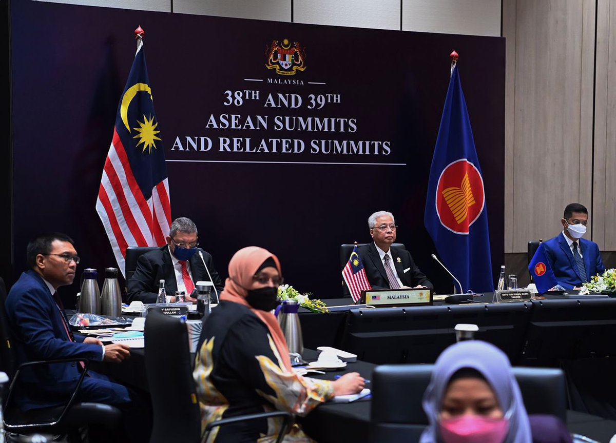 IsmailSabri60's tweet photo. Today, I attended the 38th ASEAN Summit with fellow leaders of ASEAN. 

1. Malaysia fully supports the decision made by the ASEAN Chair on the issue of representation from Myanmar. https://t.co/eQcgOvK7xy