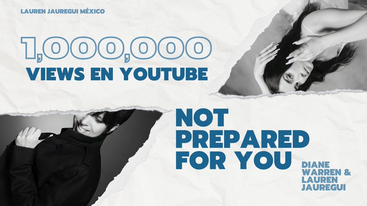 LJaguars_MX's tweet photo. #INFO | El audio oficial de #NotPreparedForYou de @Diane_Warren & @LaurenJauregui ha llegado a 1 MILLÓN de vistas en la plataforma de @YouTube 💙 Congratulations 👏🏼✨
Link para escucharlo:
https://t.co/rXgN75yjqd https://t.co/e5FBGRPkkO