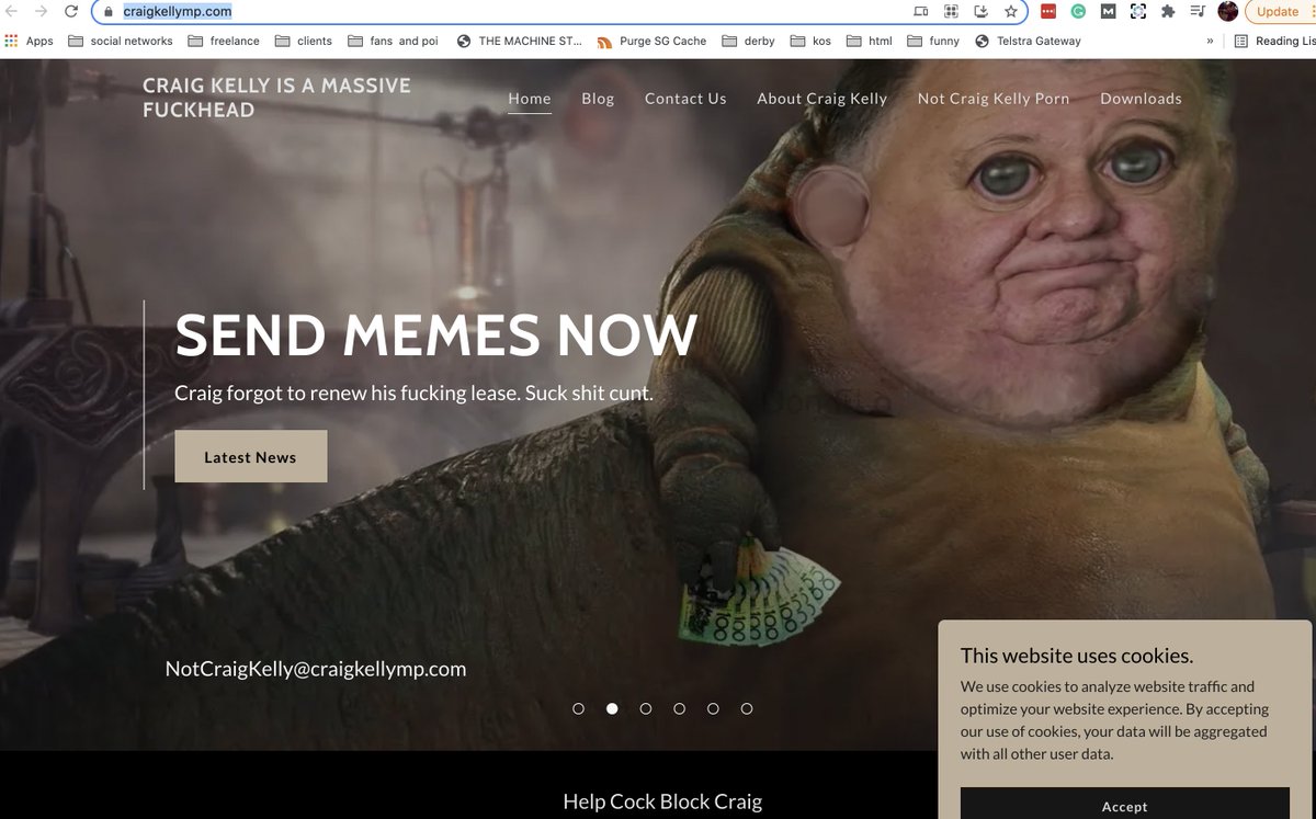 hate politicians, who spam you because they don't understand privacy?  
Turns out they also don't understand the interwebs someone (Craig kelly) forgot to pay for his domain name...so this happened   #thankyouinterwebs  #auspol #digitalysavyMP craigkellymp.com