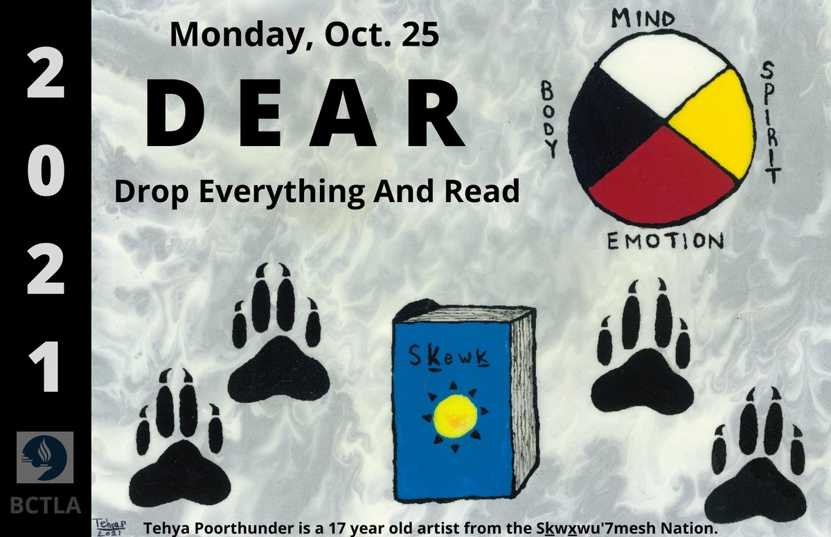 WallinAndrea's tweet photo. In celebration of National Library Day, over 10,000 SD73 students participated in Drop Everything and Read today, promoting the joy of reading! Some students made connections to the Medicine Wheel with pictures and text - how they think reading and balance impact their learning. https://t.co/1D0omxubJY