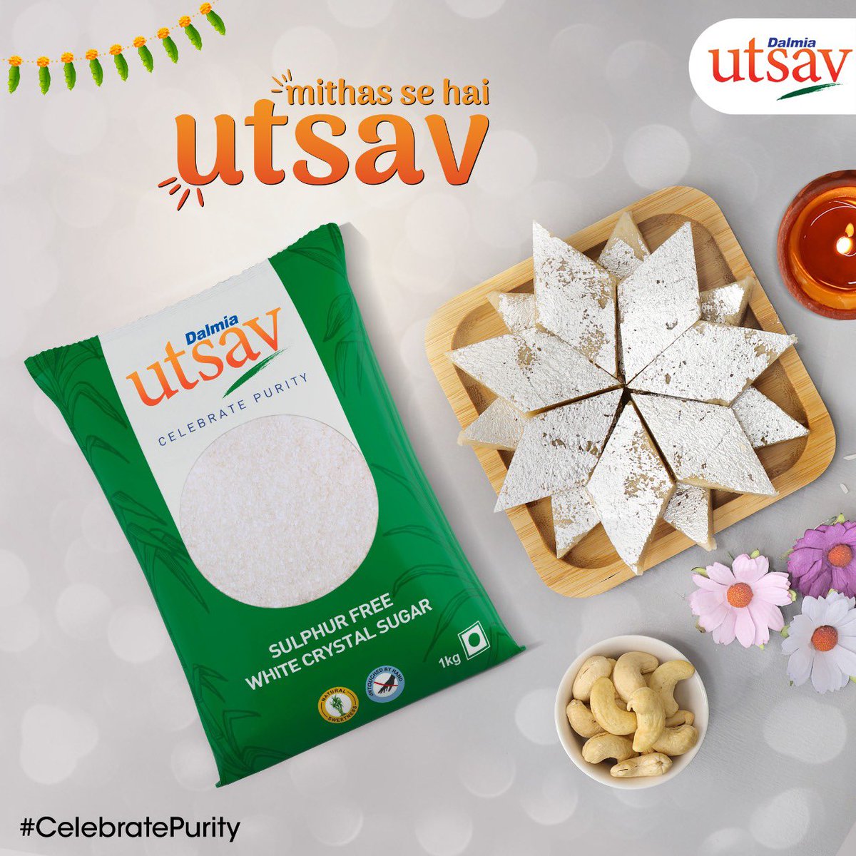 DalmiaUtsav_'s tweet photo. This festive season mix the sweetness in festivities with Dalmia Utsav sugar.
For business inquiries, mail us on Customercare.cb@dalmiasugar.com or call us on M- 9555145610
#DalmiaUtsav #DalmiaSugar
#PackagedSugar #CelebratePurity
#PureSugar #FestiveSeason https://t.co/CLI7c06fzW
