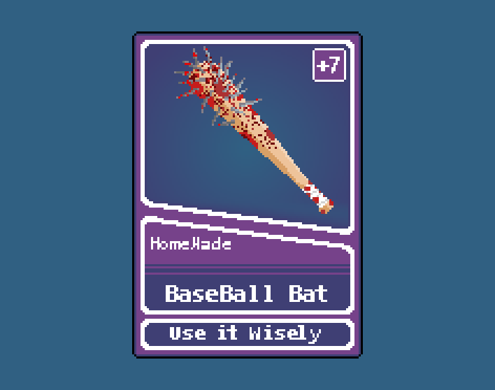 daodark's tweet image. #OCTOBIT2021 - Day 25 : #HomeMadeWeapon
An Epic Card, Use it Wisely 🙂
.
#Aseprite #PixelArt #Pixel #Card #TradingCardGame #Weapon #BaseballBat #Bat #Epic