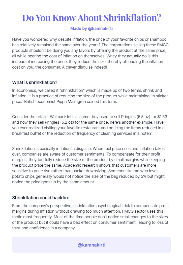 Do You Know About Shrinkflation?

#day18 for #ship30for30