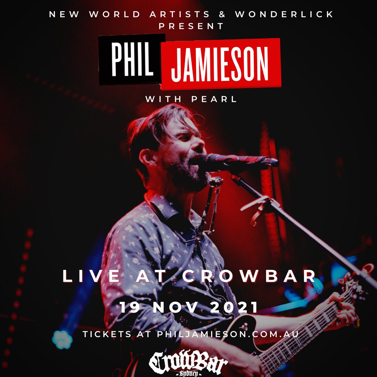 philjamieson's tweet photo. It’s been a while since I pitched a tent and a whole lot of time since I’ve seen you Sydney…. That all changes FRI NOV 19 at everyones favourite venue @CrowbarSyd with the amazing @itsnowpearl. Tix limited - I'd love to see y’all x https://t.co/btFvYRGFxl https://t.co/KRa16Bbt1F