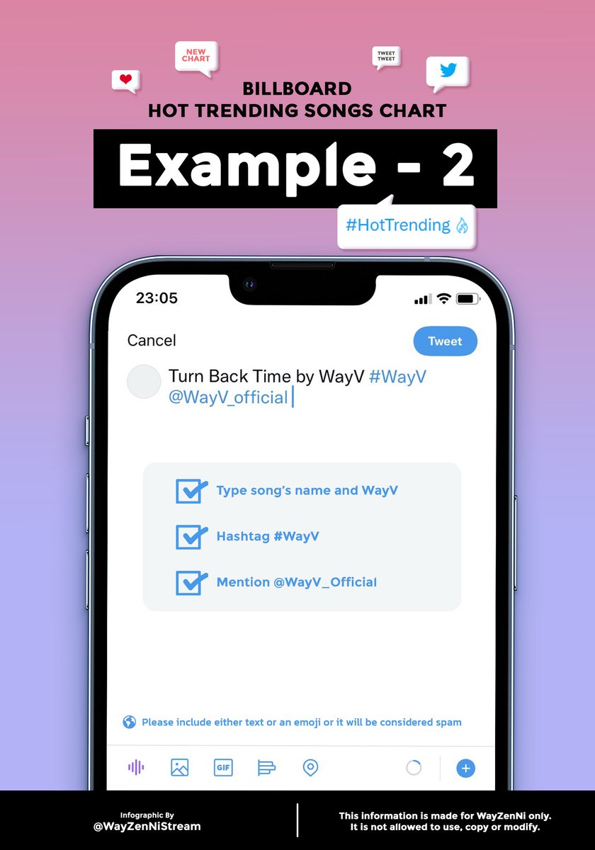WayZenNiStream's tweet photo. [#WayV_HowTo] - Billboard Hot Trending Songs Chart : EN ver.

#웨이션브이 #WayV #威神V @WayV_official https://t.co/zxxXP7XK0B