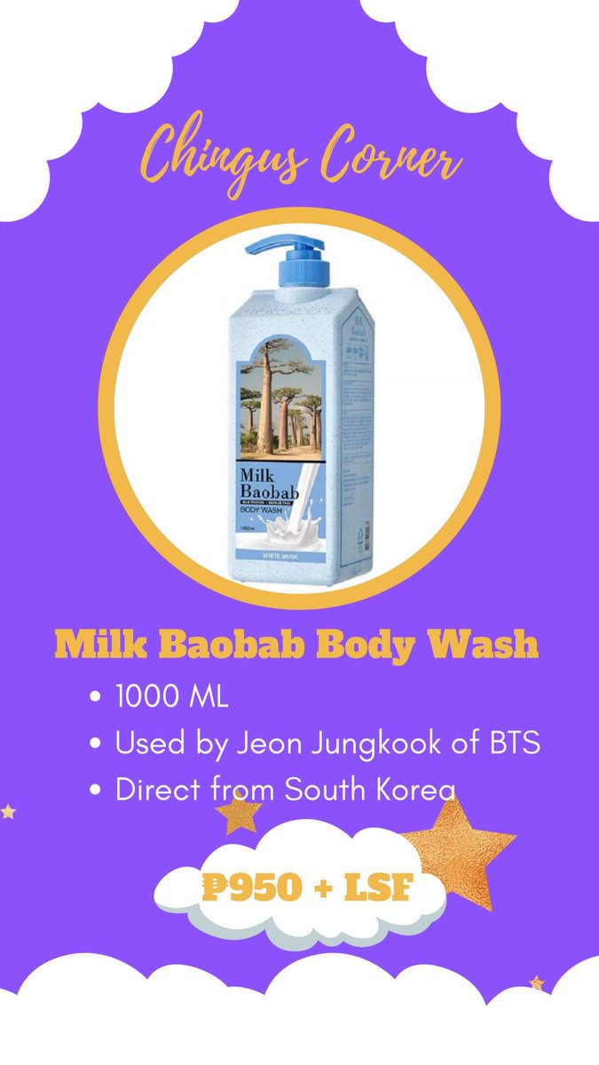 ChingusCorner's tweet photo. #ChingusCorner_GO π
MILK BAOBAB BODY WASH
β
1000 ml
πΈ Php 950 + LSF
π DOO: until out of stock
π DOP: 50% DP upon order, balance November 20
π 3 to 4 weeks after box shipout from Korea
Reply "MINE + QUANTITY"
Please help RT π₯° https://t.co/u1EOaPRmjk