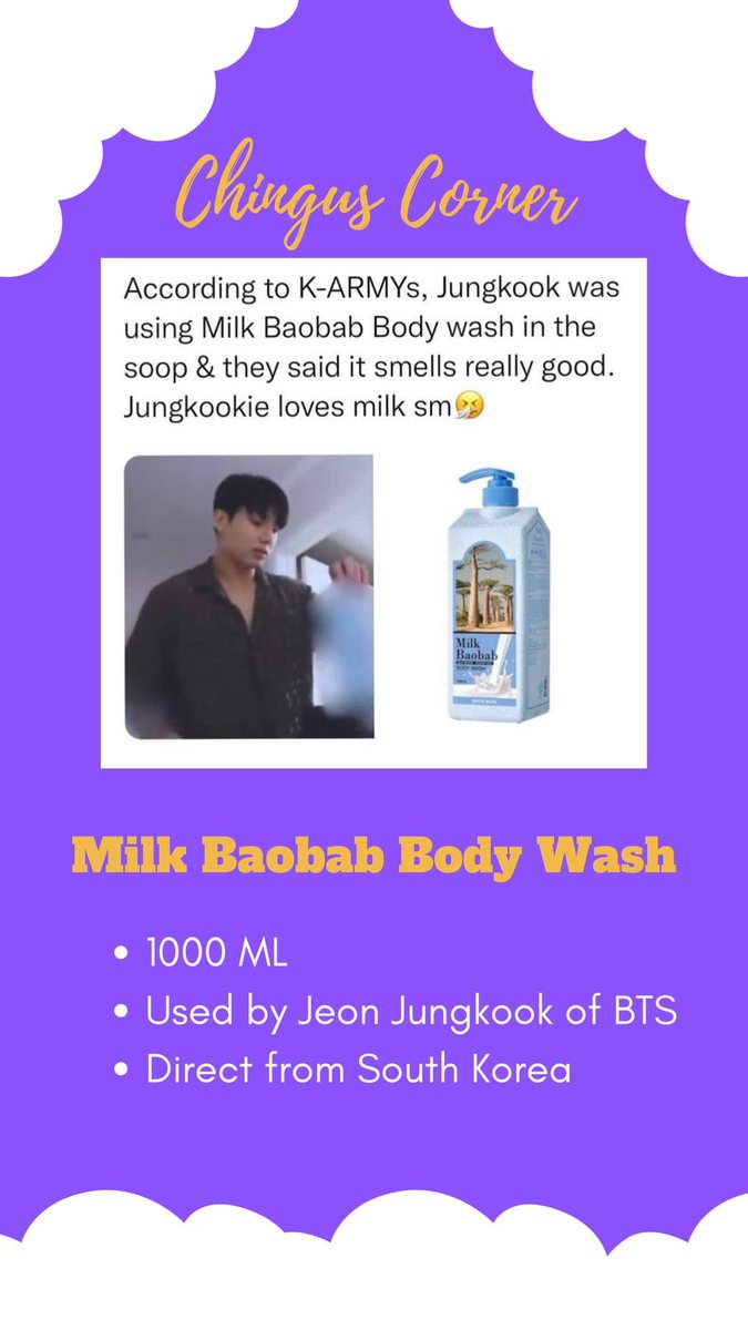 ChingusCorner's tweet photo. #ChingusCorner_GO π
MILK BAOBAB BODY WASH
β
1000 ml
πΈ Php 950 + LSF
π DOO: until out of stock
π DOP: 50% DP upon order, balance November 20
π 3 to 4 weeks after box shipout from Korea
Reply "MINE + QUANTITY"
Please help RT π₯° https://t.co/u1EOaPRmjk