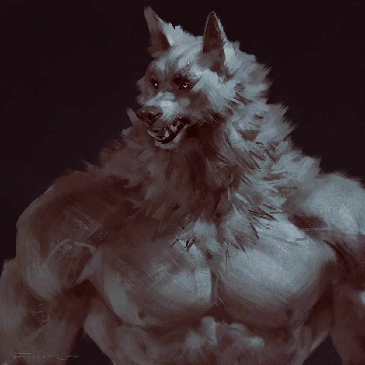 TFiddlerArt's tweet photo. I’m going to bed... now 🐺🌕 #werewolf https://t.co/UjtrgWNI3P