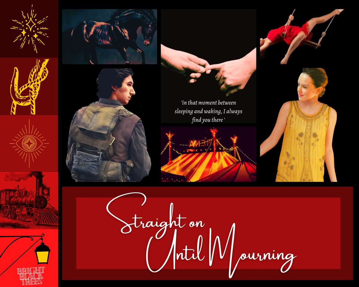 BrightBlackTree's tweet photo. I’m so proud to present my submission for the Reylo Fanfiction Anthology! 

✨🎪 Straight on ‘til Morning 🎪✨ 
A Reylo retelling of Peter Pan in which Ben takes Rey’s hand and they both steal away to Neverland.

Please give it a read!
https://t.co/UpZpjiBmFF https://t.co/WSOrAhcUr0