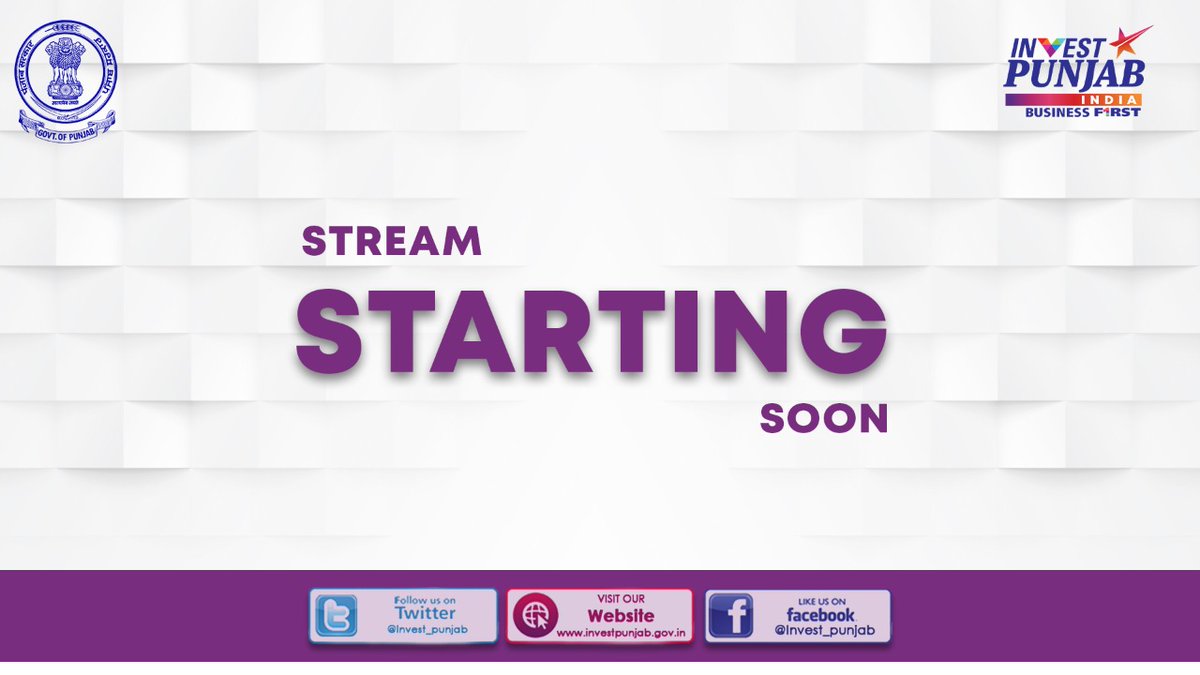 Coming LIVE at our YouTube channel. Join us youtube.com/c/INVESTPUNJAB…

#PPIS2021 #InvestPunjab

@PunjabGovtIndia