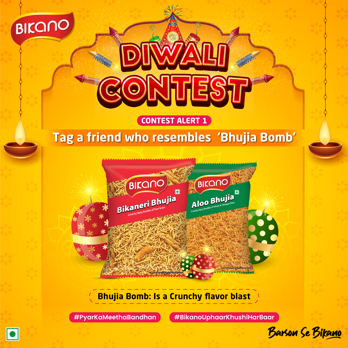 BikanoWorld's tweet photo. The contest will be open from 26th - 29th from 10:30 am - 9 PM.
Contest mandates:
1. Follow & like post
2. Tag 2 friends for participation
3. Tell us why the concerned person resembles with the suggested flavors by answering on the link - https://t.co/zQd8u8ixvZ
#Bikano #Contest https://t.co/W2iJM9AwfC