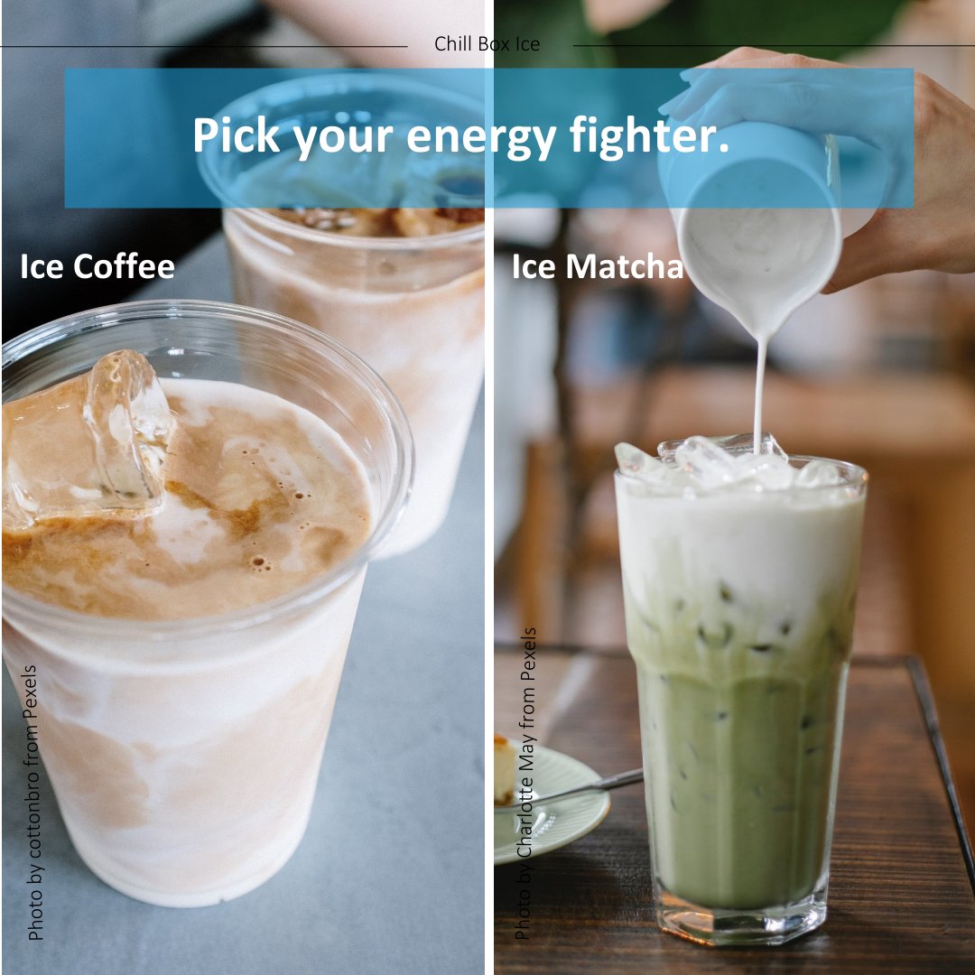 ChillBoxIce's tweet photo. During the week, energy is required the most, from the two drinks which do you trust to supply you with energy best?
#chooseday
Contact us for ice cubes now.
082 867 4773
https://t.co/rnygHRPXFq
#icedrinks #icecoffee #icematcha https://t.co/uG0RkxKiJa